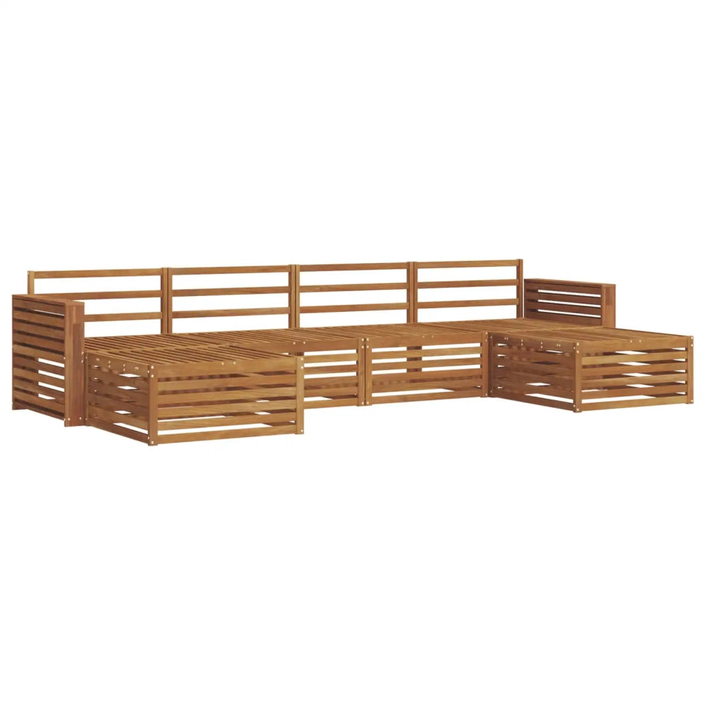 Set divani 6 pcs Naturale Legno di Acacia Massello