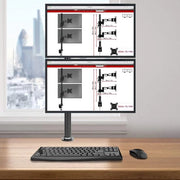 Braccio di monitor per 2 schermi 80cm alto regolabile per 2 schermi LCD LED da 13-27 pollici Tilt 45° Giro 360° Braccio di monitor per schermi doppio - MD6802 Braccio di monitor per 2 schermi