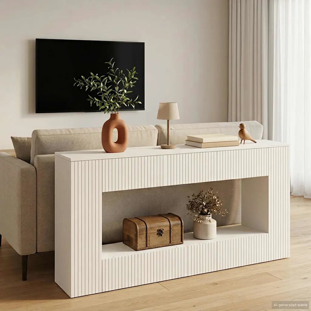 Tavolo consolle Bianco 155 x 29 x 74 cm Legno ingegnerizzato 899886