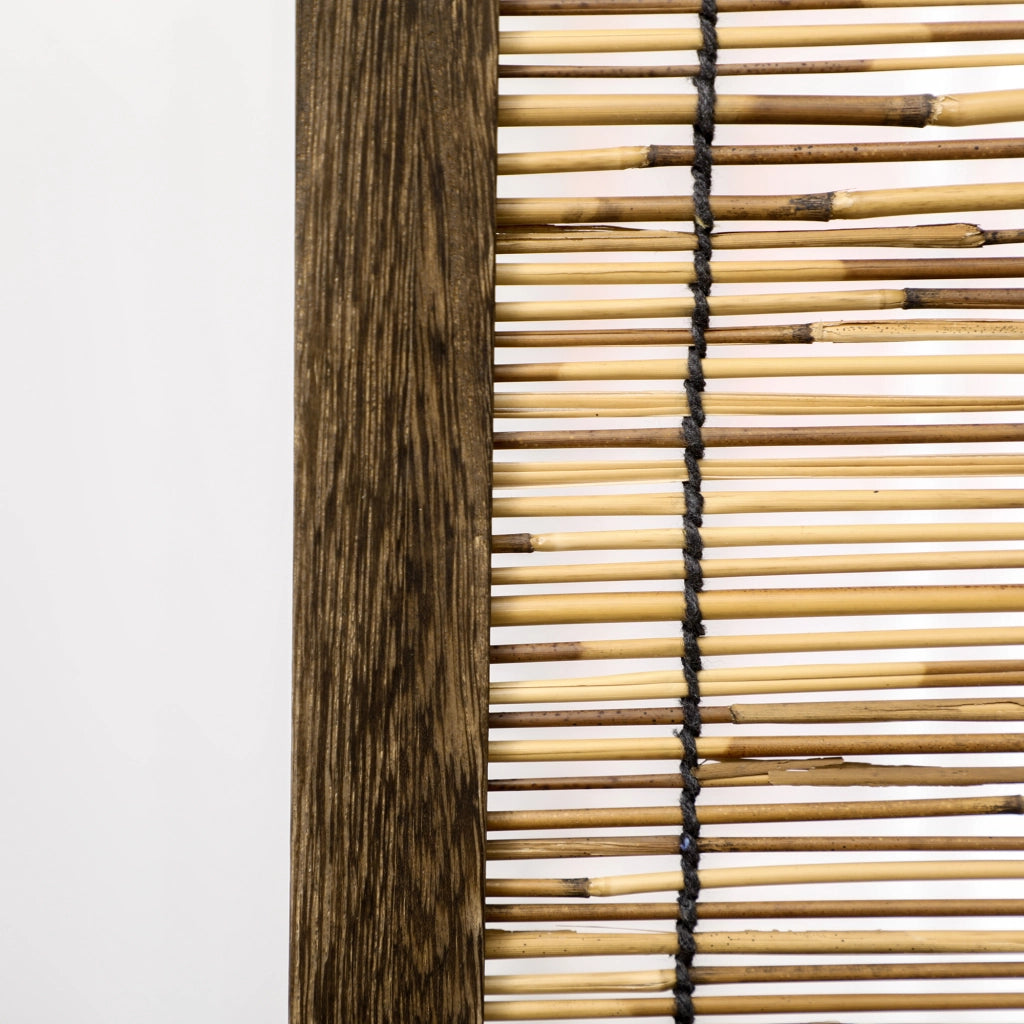 Biombo Pieghevole 4 Pannelli ¨C zephmum ¨C Legno e Bamb¨´ Naturale 160x1.8x170 cm