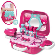 Trade Shop - Valigetta Beauty Specchio Giocattolo Bambini 17 Accessori Bellezza Con Tracolla -