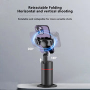 Maniglia per smartphone con rotazione 360 gradi, rilevamento facciale automatico, stativo