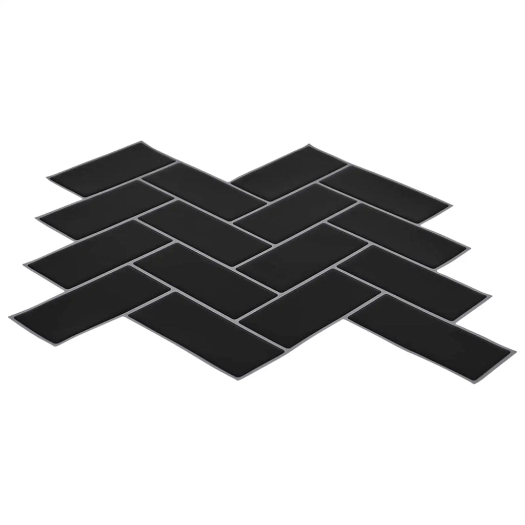Piastrella a Spina di Pesce 10 pz Nero 30 x 30 cm CFW2053719