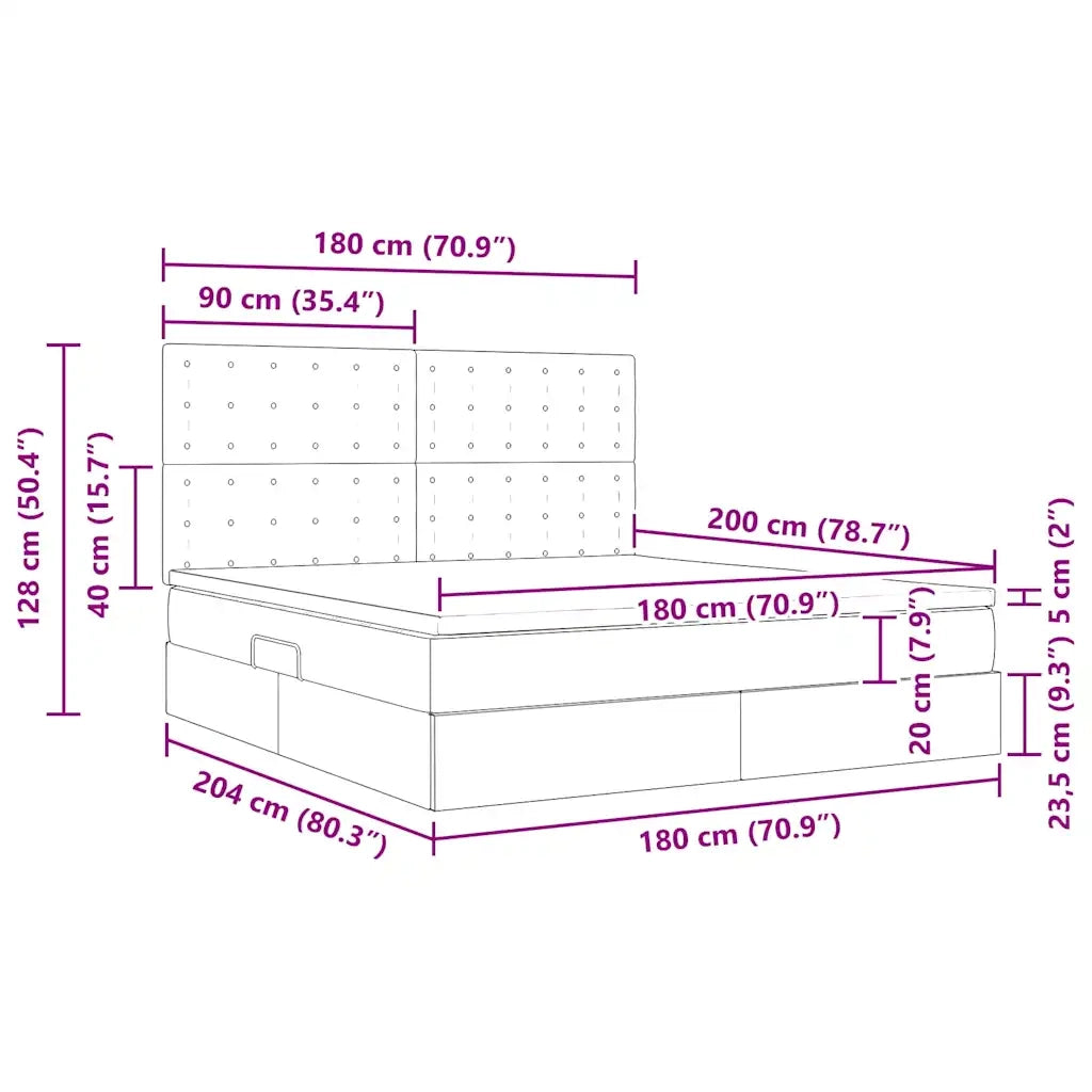 Letto con contenitore e LED Nero 180 x 200 cm Pelle Sintetica 3372313