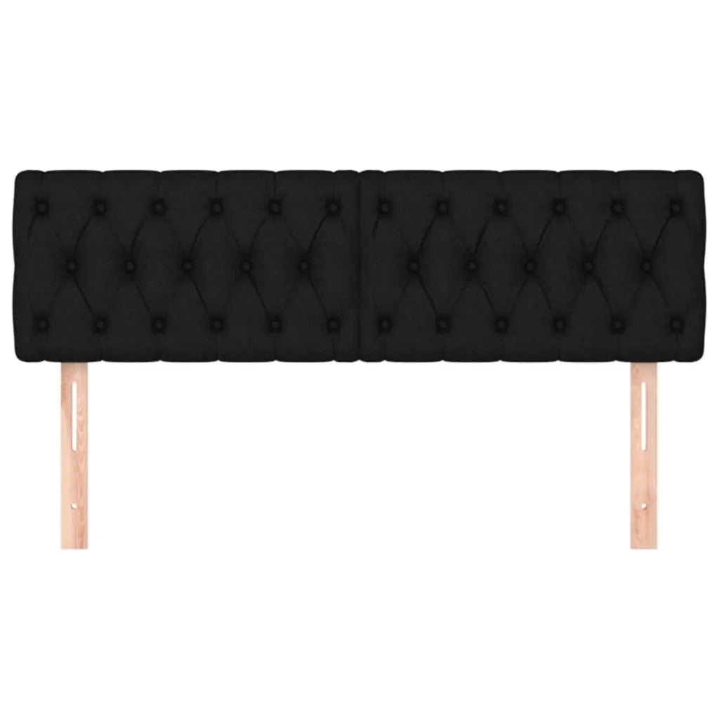 Testiera | Testata Nera 144x7x78/88 cm in Tessuto