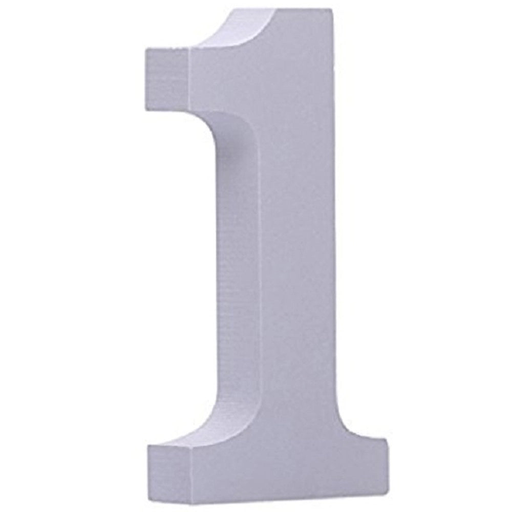 Trade Shop - Numero 1 In Legno Bianco H 11 Cm Decorazione Confettata Compleanno Casa Wedding -