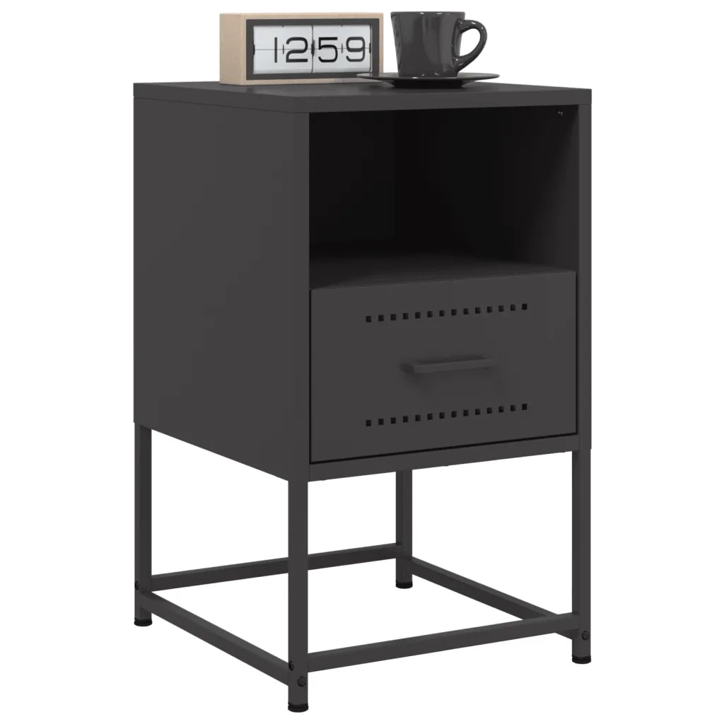Comodini 2 pz Neri 36x39x60,5 cm in Acciaio 846555