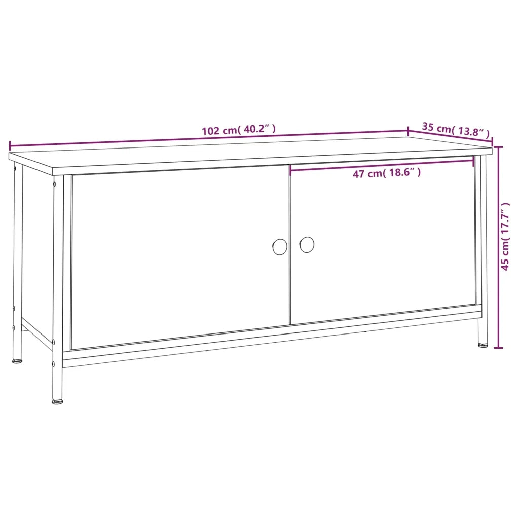 Mobile TV | Armadietto TV | Mobile Porta TV con Ante Grigio Sonoma 102x35x45 cm Legno Multistrato