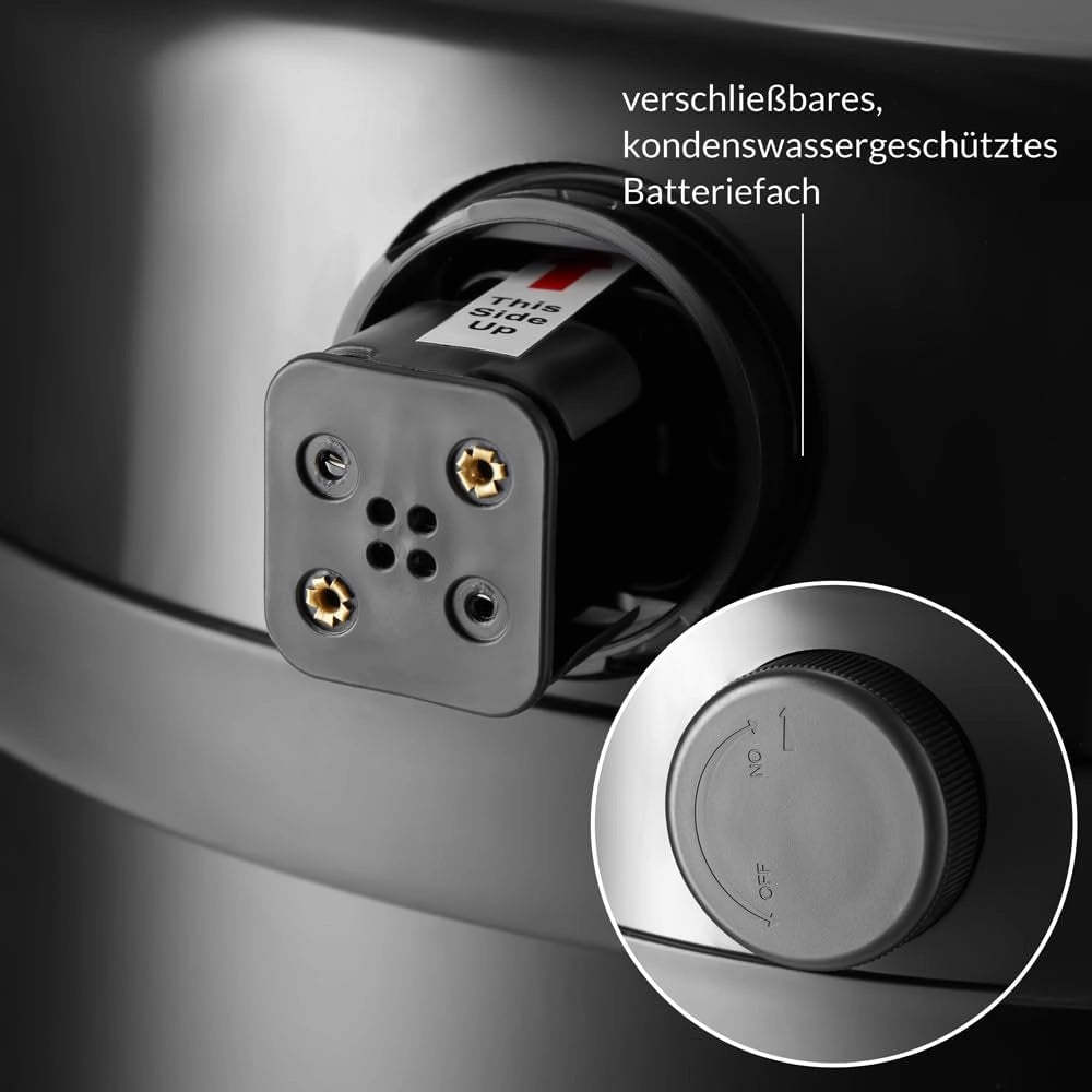 ® Cestino a Sensore incl. Cavo di Ricarica Acciaio Inox Display LED Touchless Pattumiera Smart Raccolta Differenziata