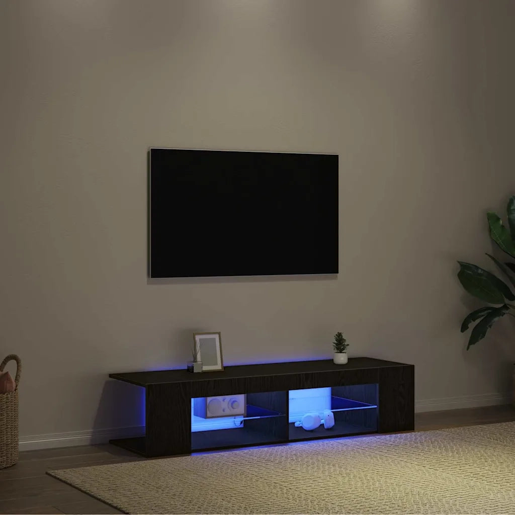 Mobile TV Rovere Nero 135 x 39 x 30 cm Legno multistrato 862561