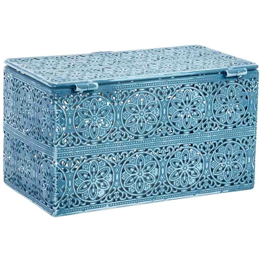 Scatola in metallo blu 20.5x12.5x11.5h cmh cm