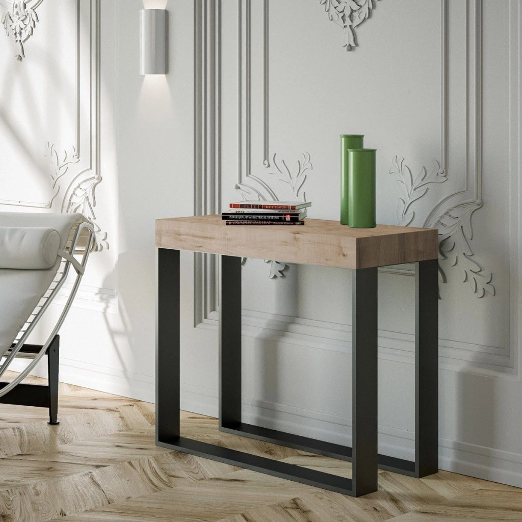 Consolle Allungabile 90-196x40x77 cm in Nobilitato Marrone