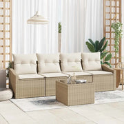 Set di divani con cuscino 5 pcs Beige e Crema polyrattan 3355260