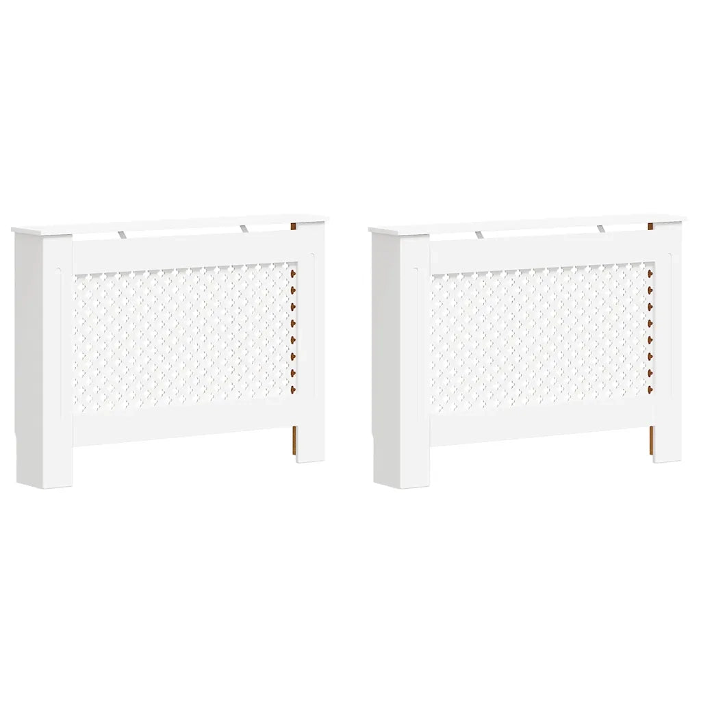 Coperture per Radiatori 2 pz Bianche 112x19x81,5 cm in MDF