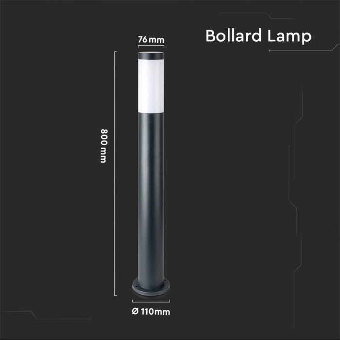 Lampioncino Piantana da Giardino 80cm con Portalampada E27 (max 60W) in Acciaio Inossidabile Grigio IP44