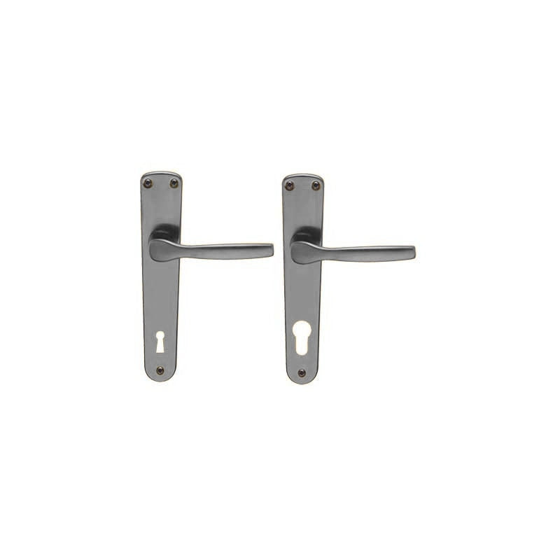 MANIGLIA 'GINEVRA' CON PLACCA Foro patent - colore argento - BRIALMA