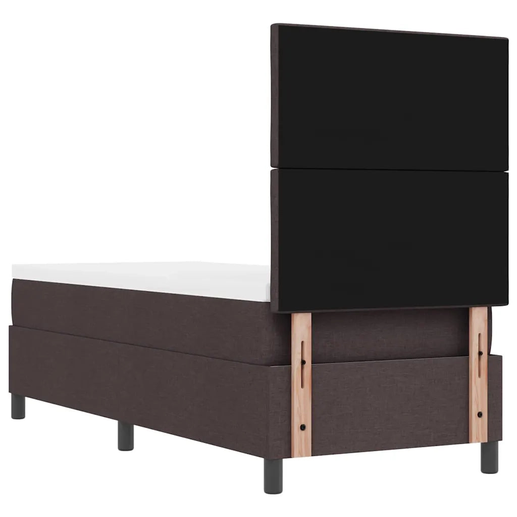 Letto a molle con materasso Marrone scuro 80 x 200 cm Tessuto 3342903