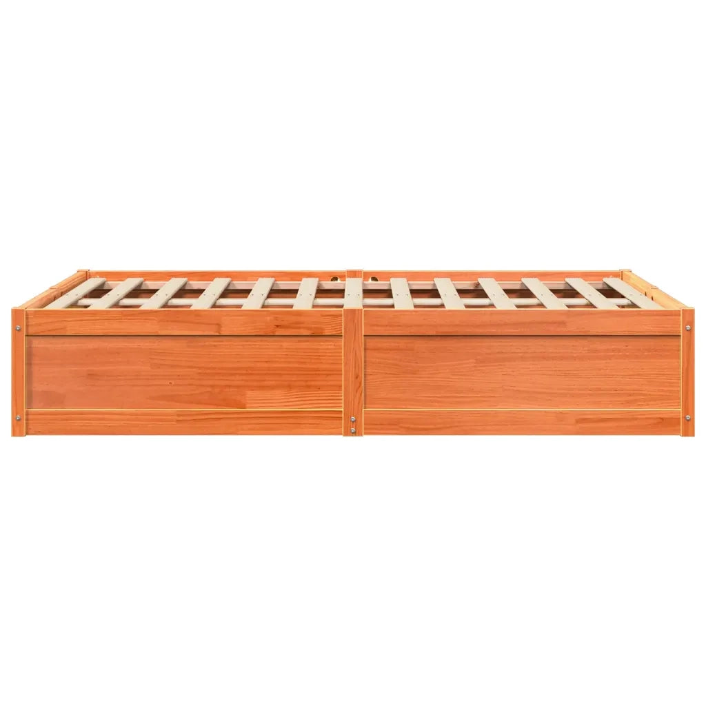 Letto senza Materasso Marrone Cera 135x190 cm in Legno di Pino 3282386