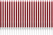 Candele metalliche per decorazione di festa - Candele rosse lunghe con base (24 pezzi)