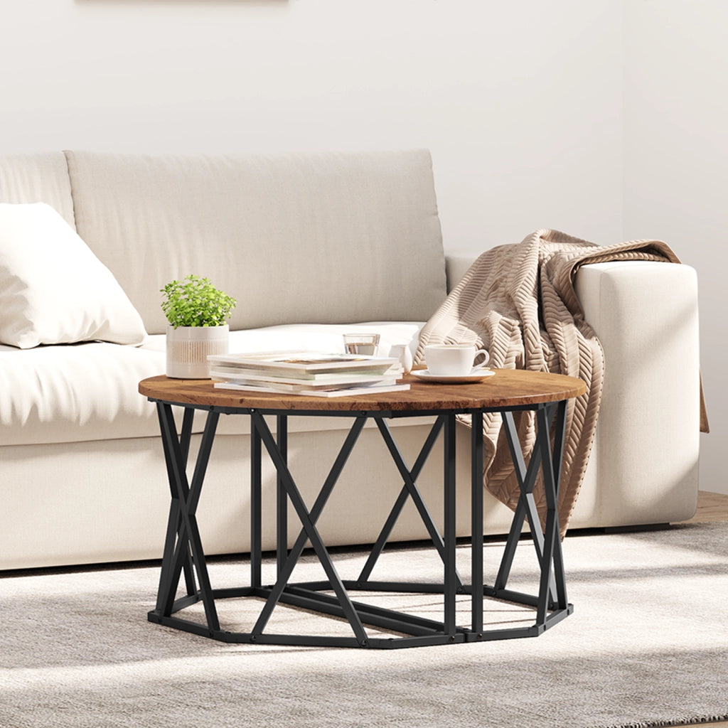 Tavolino da caffÃ¨ in legno antico 80x80x42 cm in legno ingegnerizzato