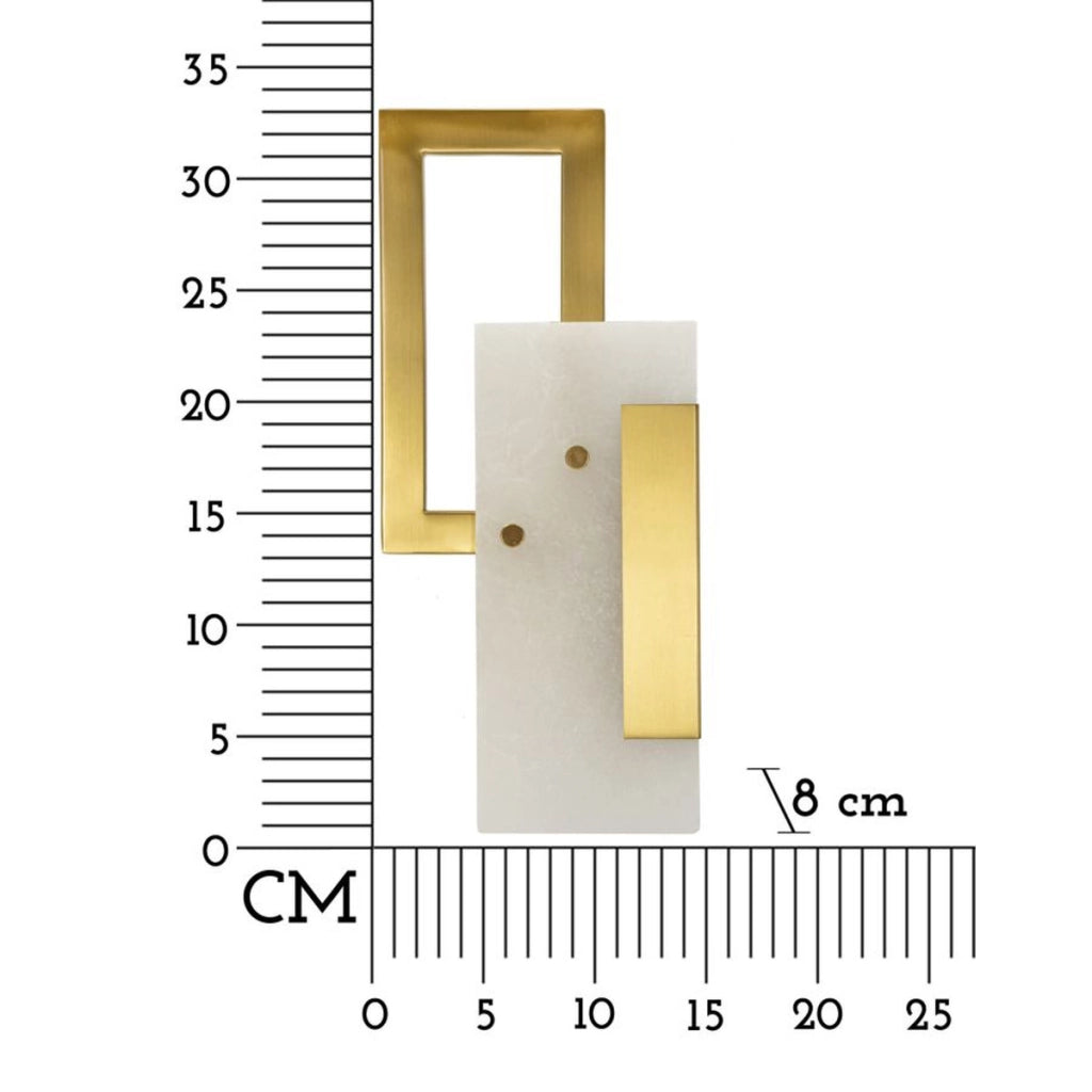 Lampada a Parete VKH65, Oro, Metallo, 15x8x33 cm