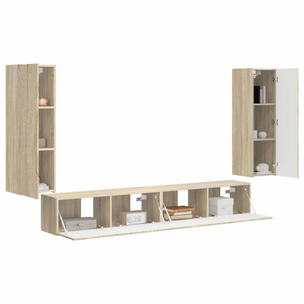 Set di Mobiletto da TV a Parete 4 pcs Rovere Sonoma 3408927