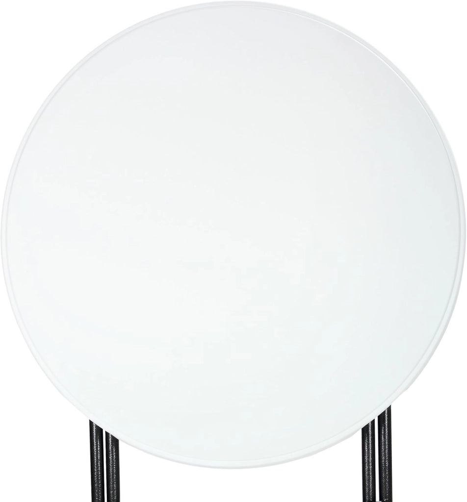 ® Set 2 x Tavolo Pieghevole da Esterno Rotondo Altezza 110 cm in metallo Tavoli da Giardino da Bistrot Bianco Eventi Esterno