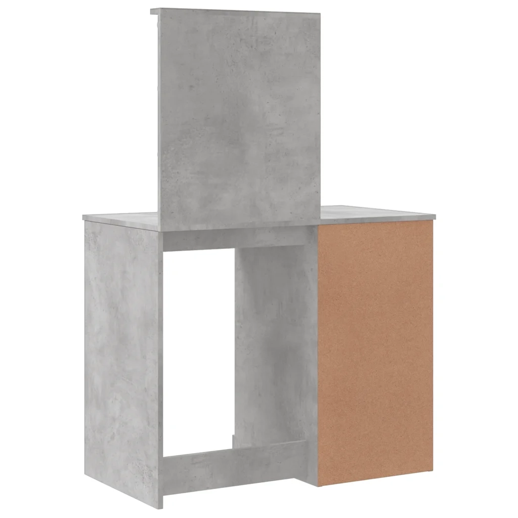 Toeletta | Tavolo da Trucco con Luci LED Grigio Cemento 90x42x132,5 cm