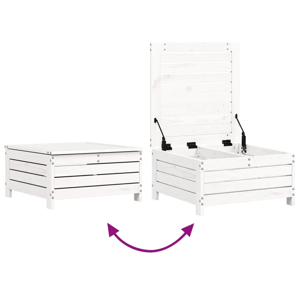 Set Divani da Giardino 7 pz Bianco in Legno Massello di Pino 3250989