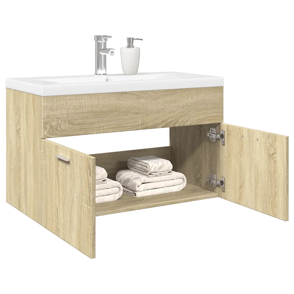 vidaXL Mobile da Bagno con Lavabo Integrato Rovere Sonoma