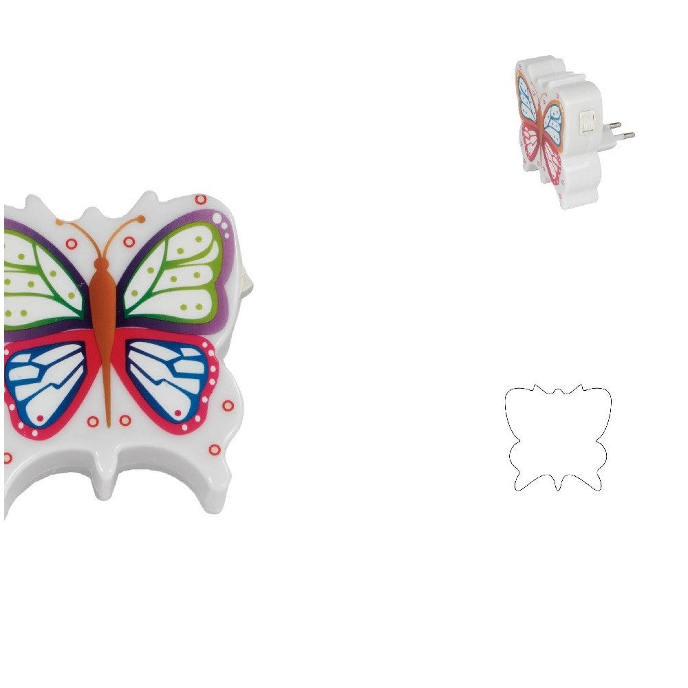 Trade Shop - Luce Led Notturna Con Forma Di Farfalla Lampada Per Cameretta Bambini Xc-1964 -