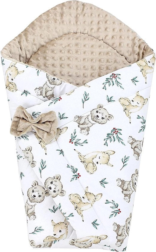 Bambino Coperta di Minky Calda, Fagiano/Orsi/Bianco Sabbia/Caffè Chiaro, 75 x 75 cm