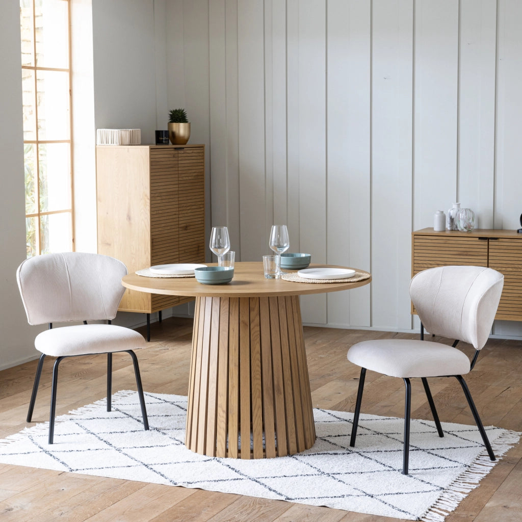 Set di 2 sedie NILSA in velluto a coste beige