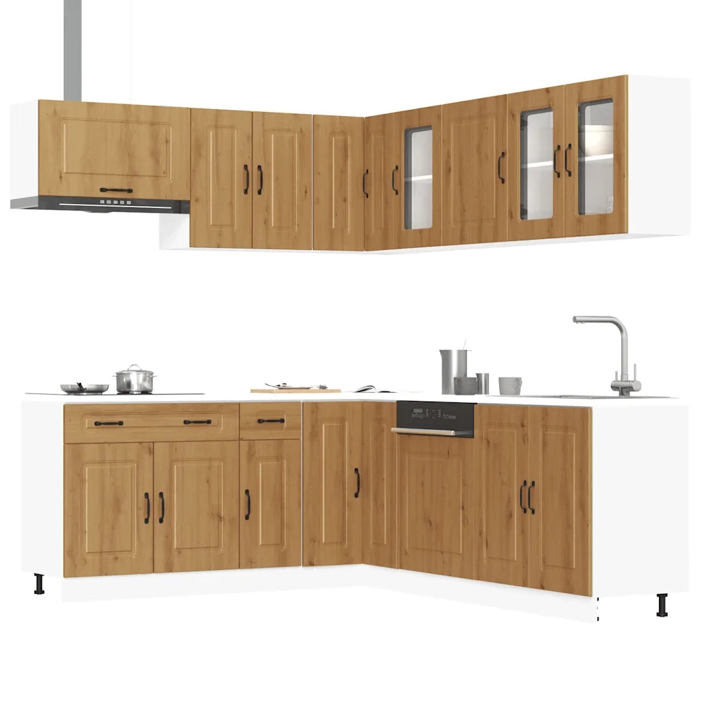Set Mobili da Cucina 11 pz Kalmar Rovere Artigianale Truciolato 3314920