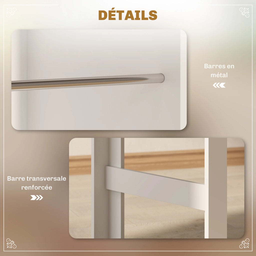Tavolo alto da cucina ¨C Xylo ¨C 3 ripiani, effetto quercia chiaro e bianco, 112x57x106 cm
