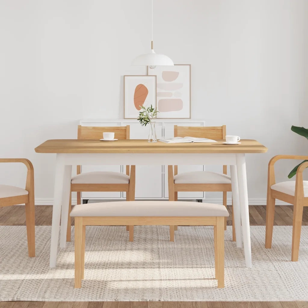 vidaXL Panca 90 cm in Legno Massello di Hevea