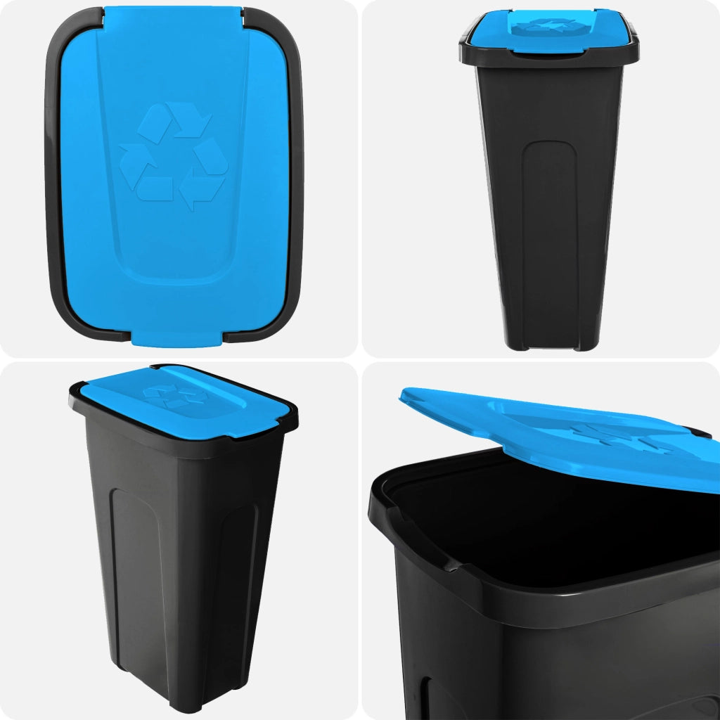 Cestino per rifiuti KADAX da 30 litri, contenitore per la raccolta differenziata con coperchio.