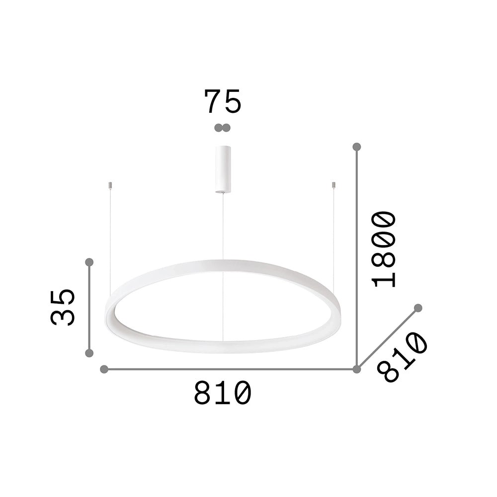 Sospensione Moderna Gemini Metallo Nero Led 60W 3000K Luce Calda