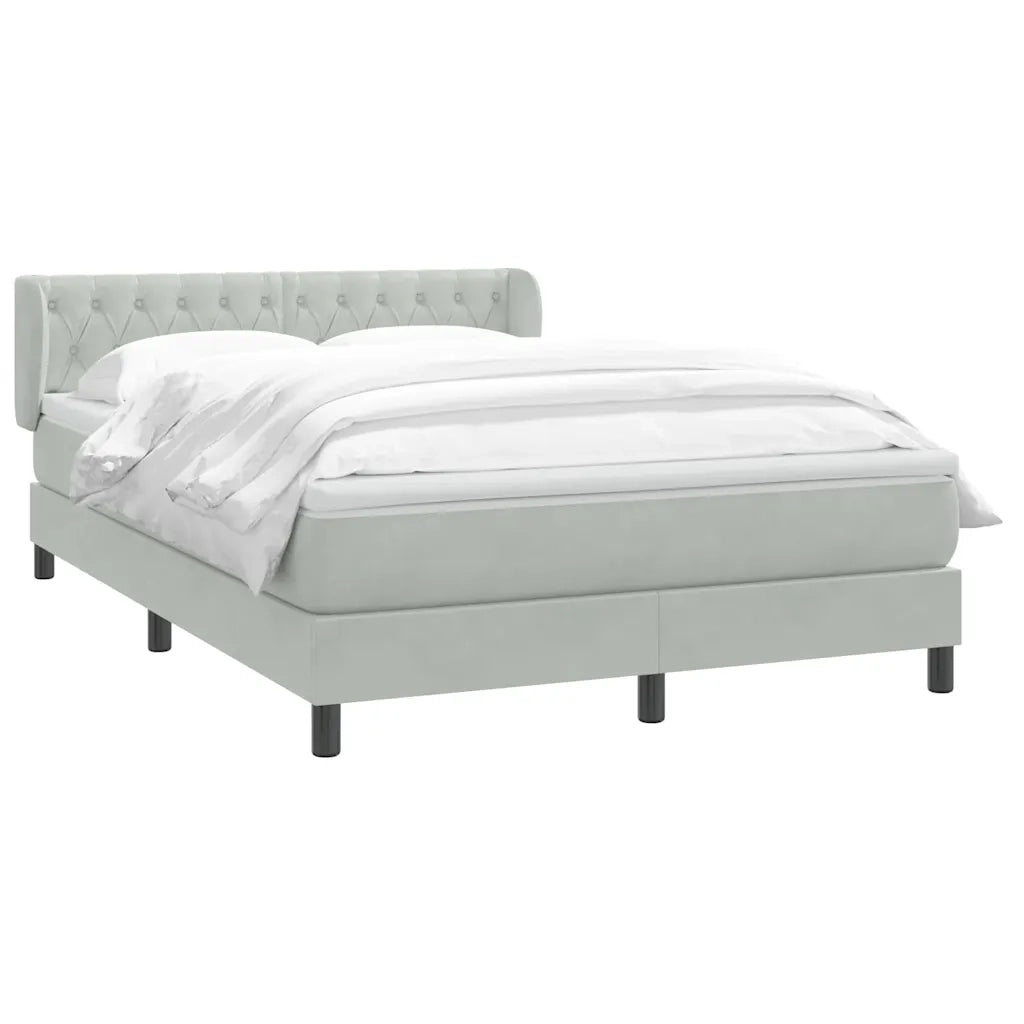 Giroletto a Molle con Materasso Grigio Chiaro 160x210cm Velluto 3317781