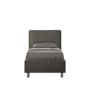 BS COM Letto singolo contenitore imbottito 80x200 microfibra grigio
