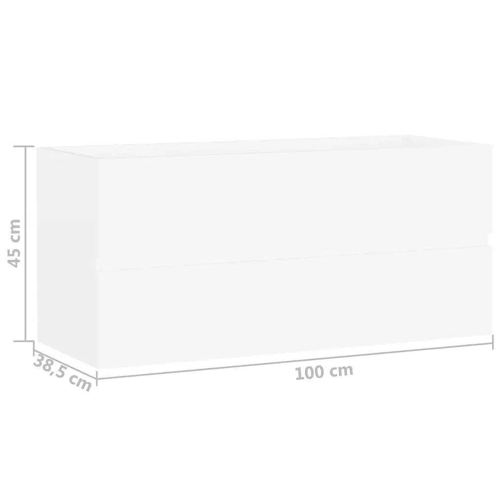Mobile Lavabo | Armadio Lavabo Bianco 100x38,5x45 cm in Legno Multistrato