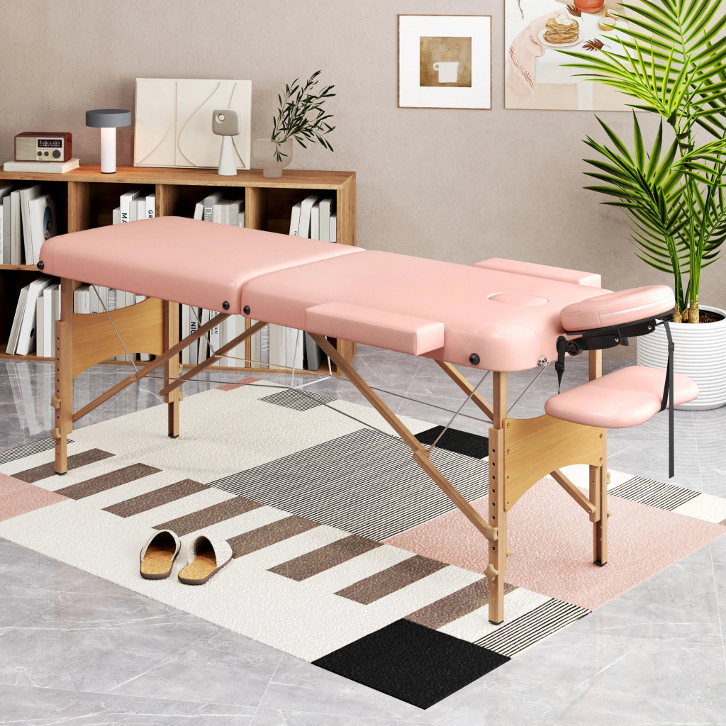 Poltrona Massaggiante Pieghevole con Regolazione Altezza e Schienale Regolabile ¨C Zephmum ¨C 81x67x92-210 cm Rosa
