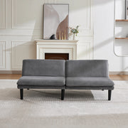 Divano convertibile 2 posti con schienale regolabile e funzione letto in velluto a coste grigio 88 × 85 × 18,5 cm