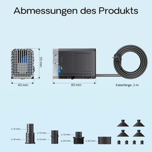 CHJ-500-10 Pompa da laghetto 500l/h 7W Filtro e pompa per ruscelli Cavo da 10 m