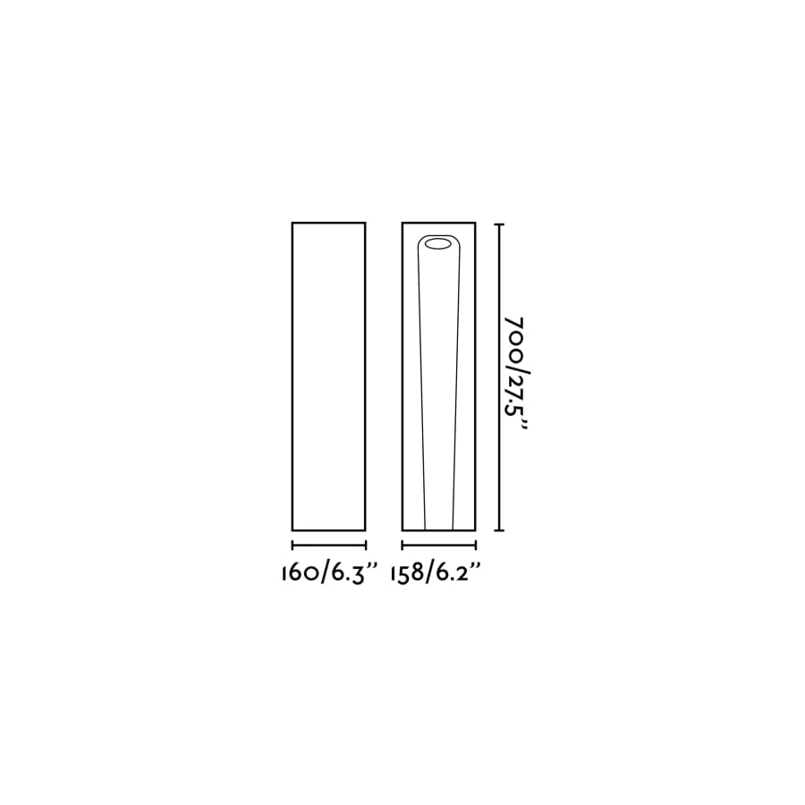GROT 700 Lampada paletti muro grigio 2700K