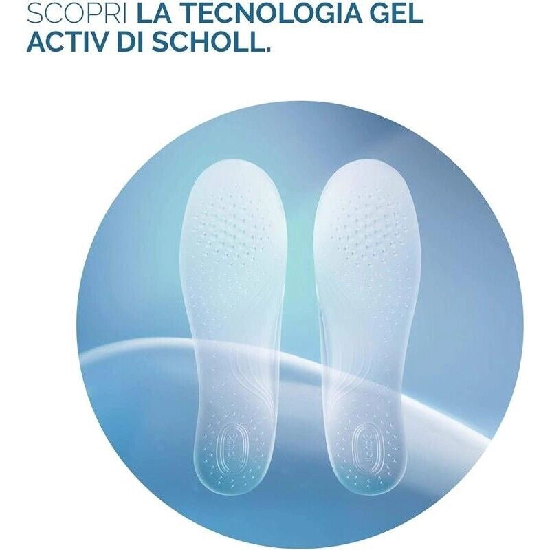 SCHOLL 2 PZ X 1 PAIO SOLETTE GEL ACTIV DONNA PER TACCHI MEDI AZIONE AMMORTIZZANTE E ANTISCIVOLO
