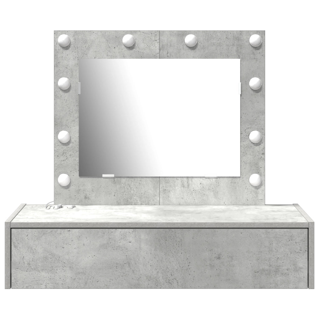 Toeletta a Muro con Luci LED - Grigio Cemento
