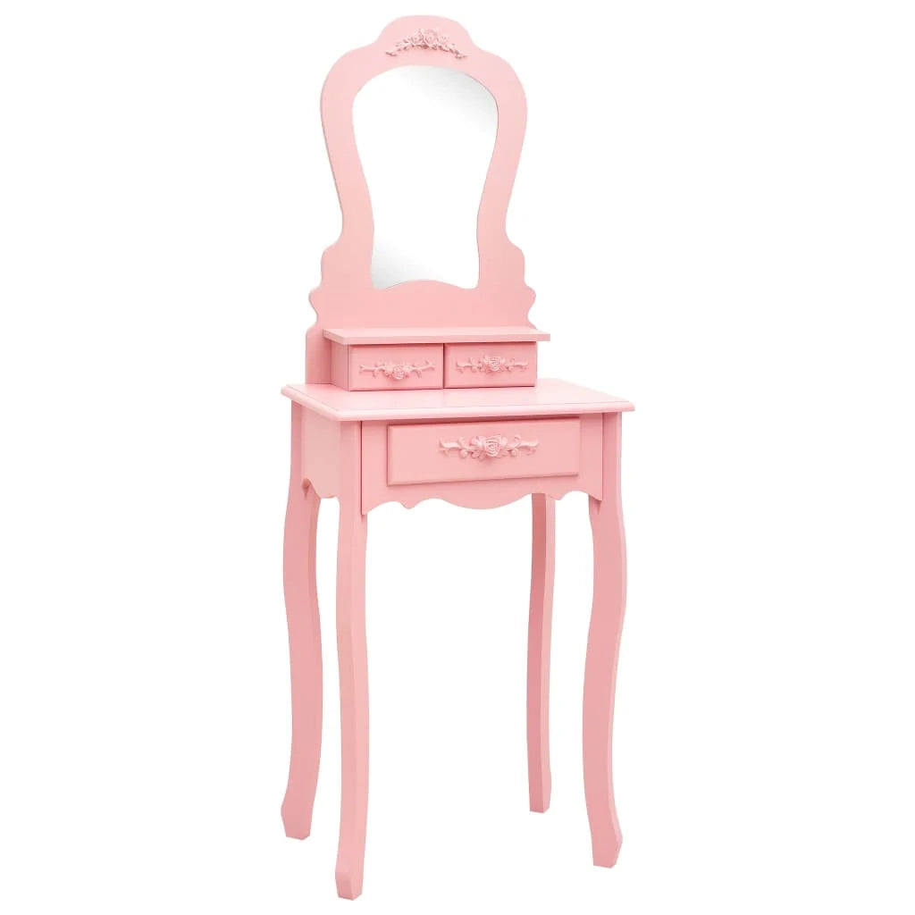 Set toeletta con sgabello 50 x 59 x 136 cm rosa 02_0006226