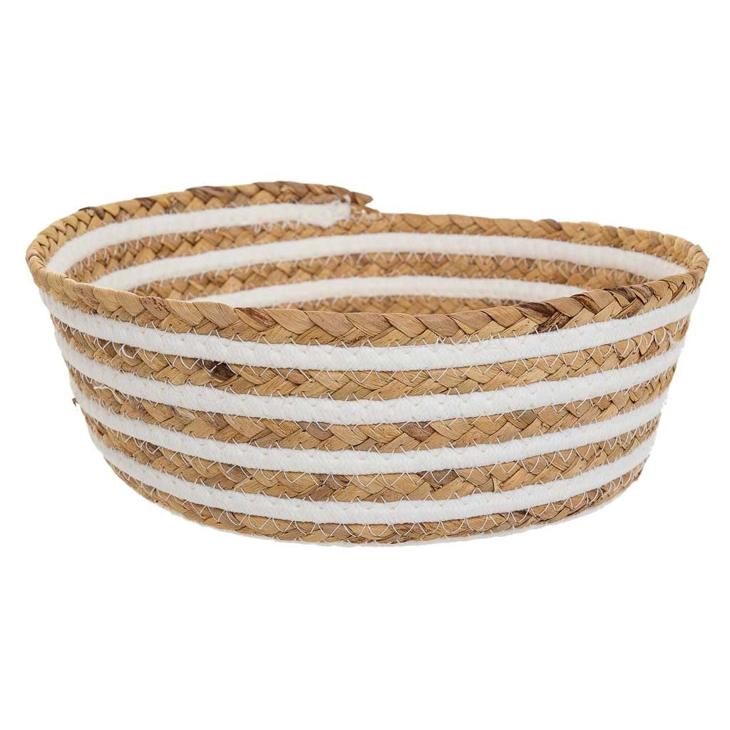 Cesto in fibra naturale e cotone marrone D28x10,5