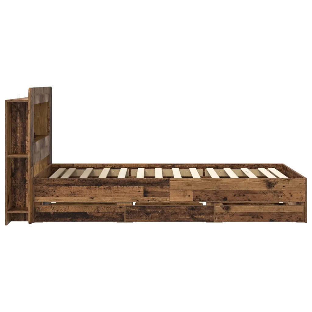 Telaio del letto con storage Legno antico 80 x 200 cm